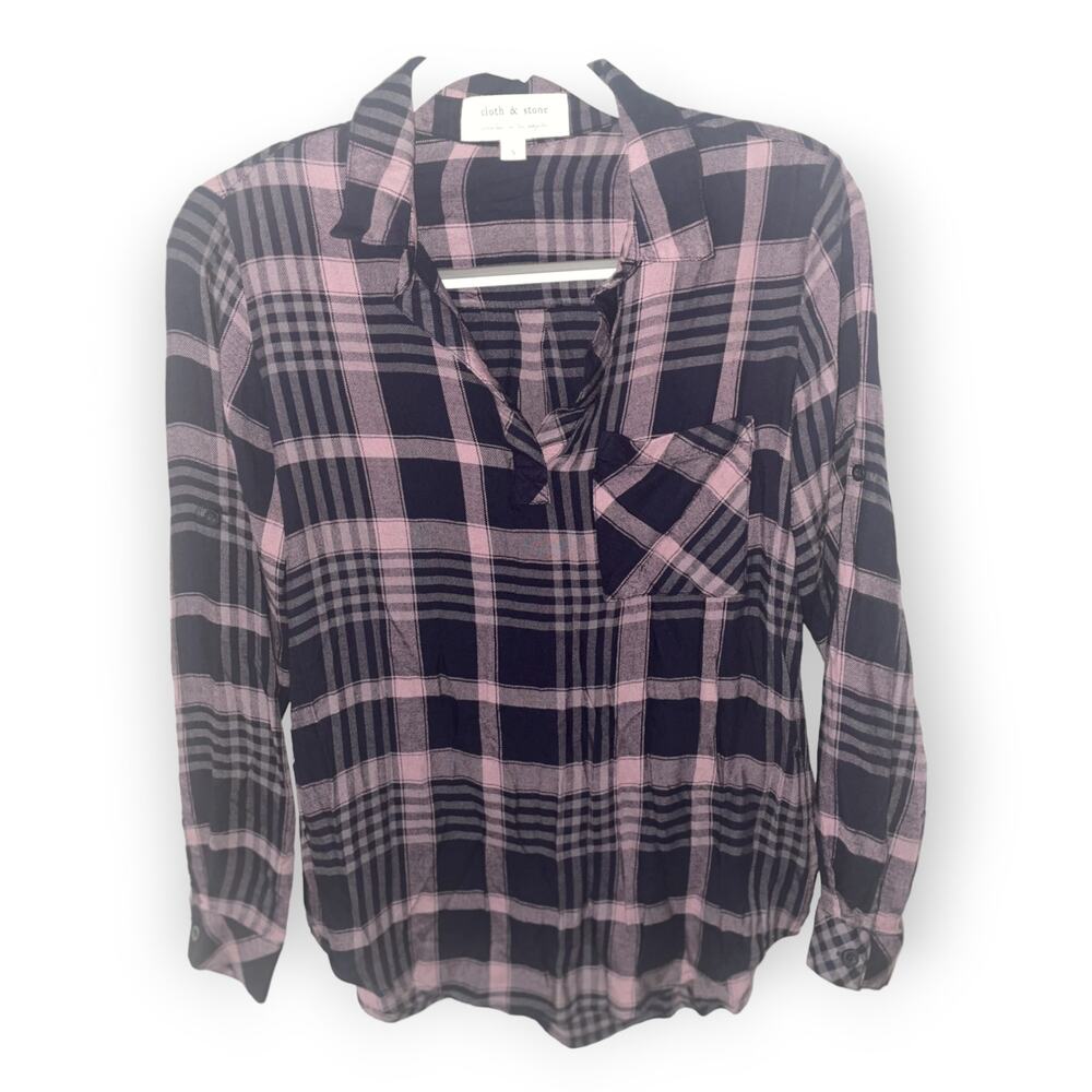 Anthropologie Cloth & Stone Flannel Shirt Sz Small EUC